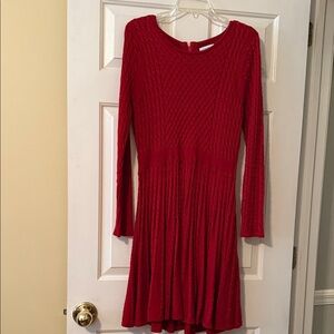 Calvin Klein Red Long Sleeve Dress